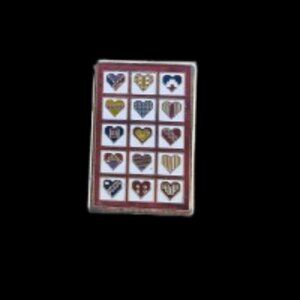 Vintage Lapel tack pin LF BBP 1984 Hearts